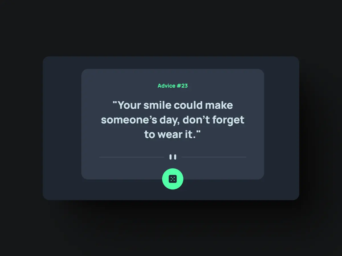 Vista previa de Advice Generator