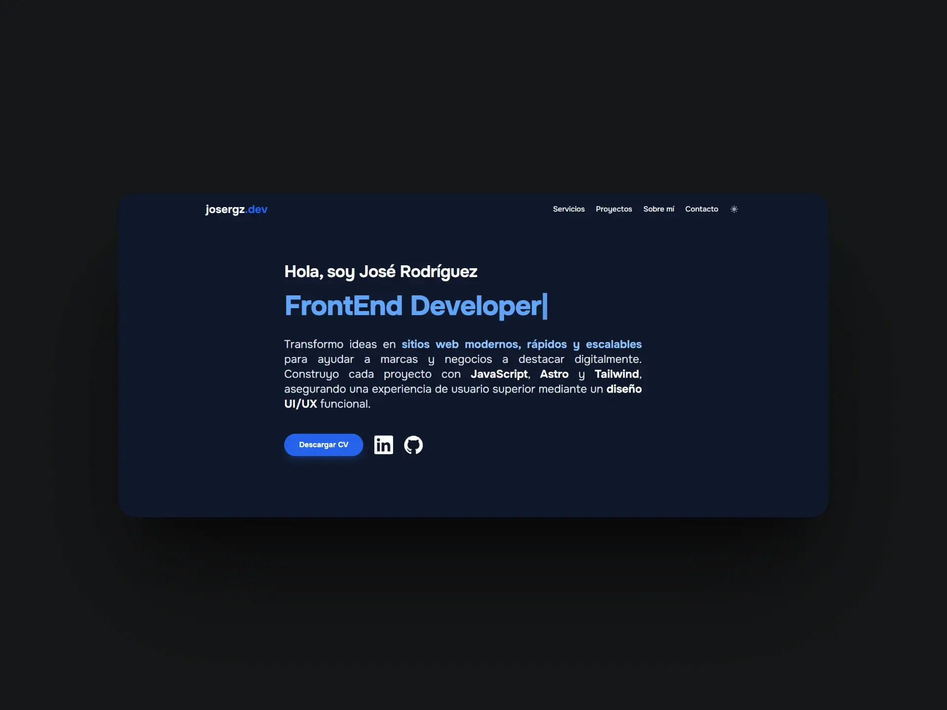 Vista previa de Porfolio de Programador Web