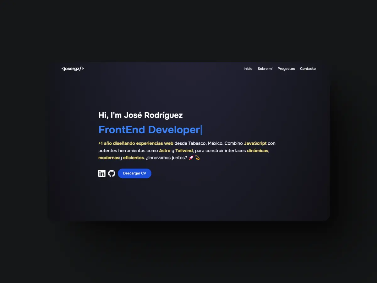 Vista previa de Porfolio de Programador Web